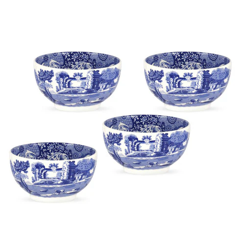 Spode Blue Italian Sk&aring;l &Oslash;11 Cm 4-pack - Serveringssk&aring;lar Porslin Vit