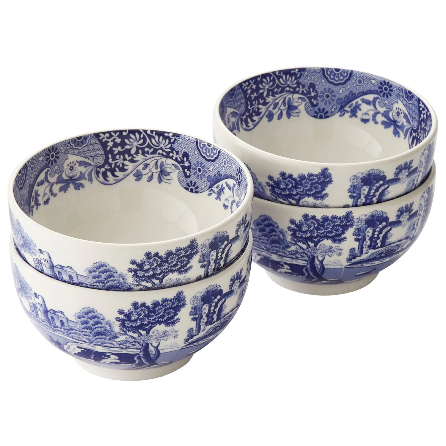 Spode Blue Italian Sk&aring;lar 20 Cl 4-pack - Serveringssk&aring;lar Porslin Bl&aring;