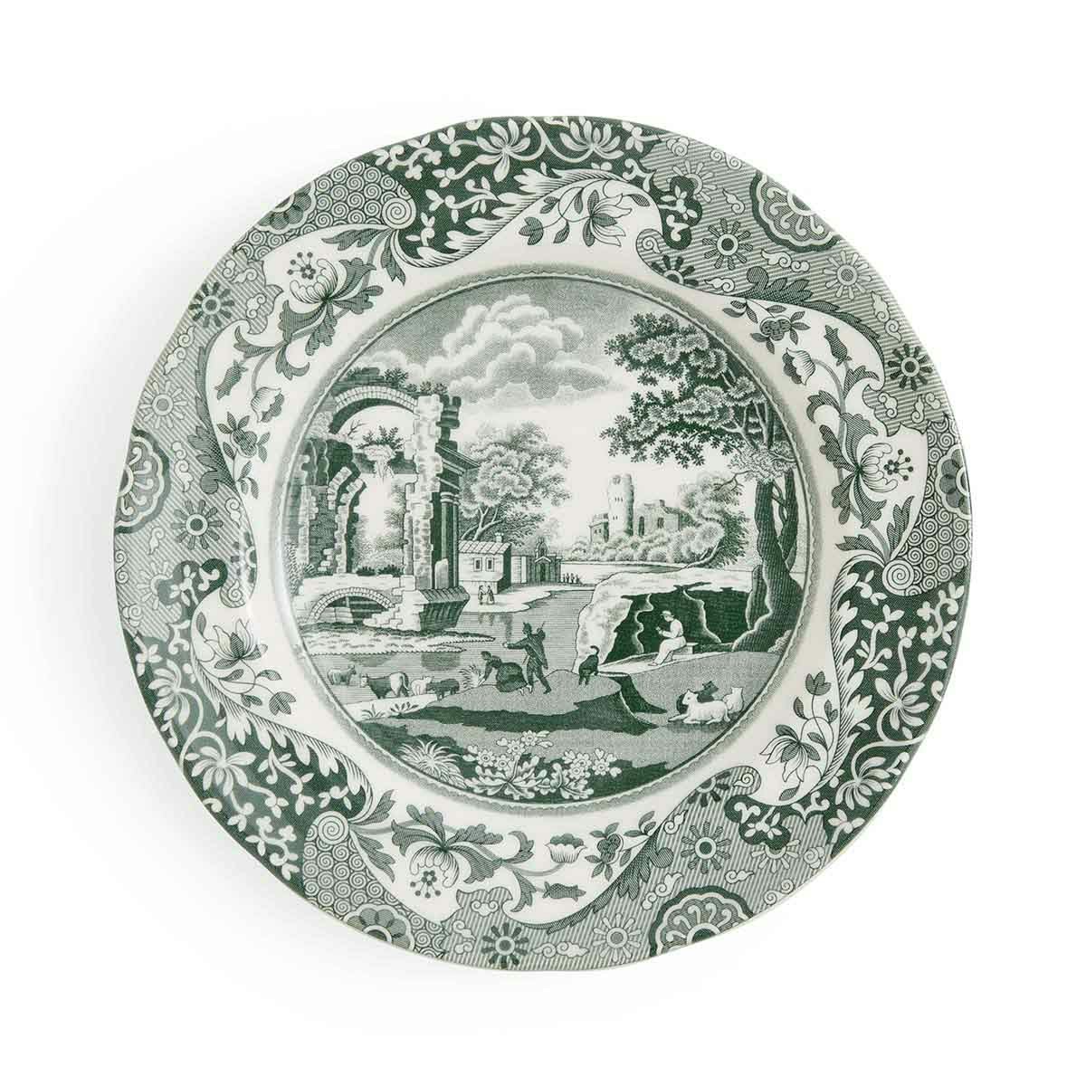 Spode Heritage Green Italian Assiett 20 Cm Gr&ouml;n - Assietter Porslin Vit