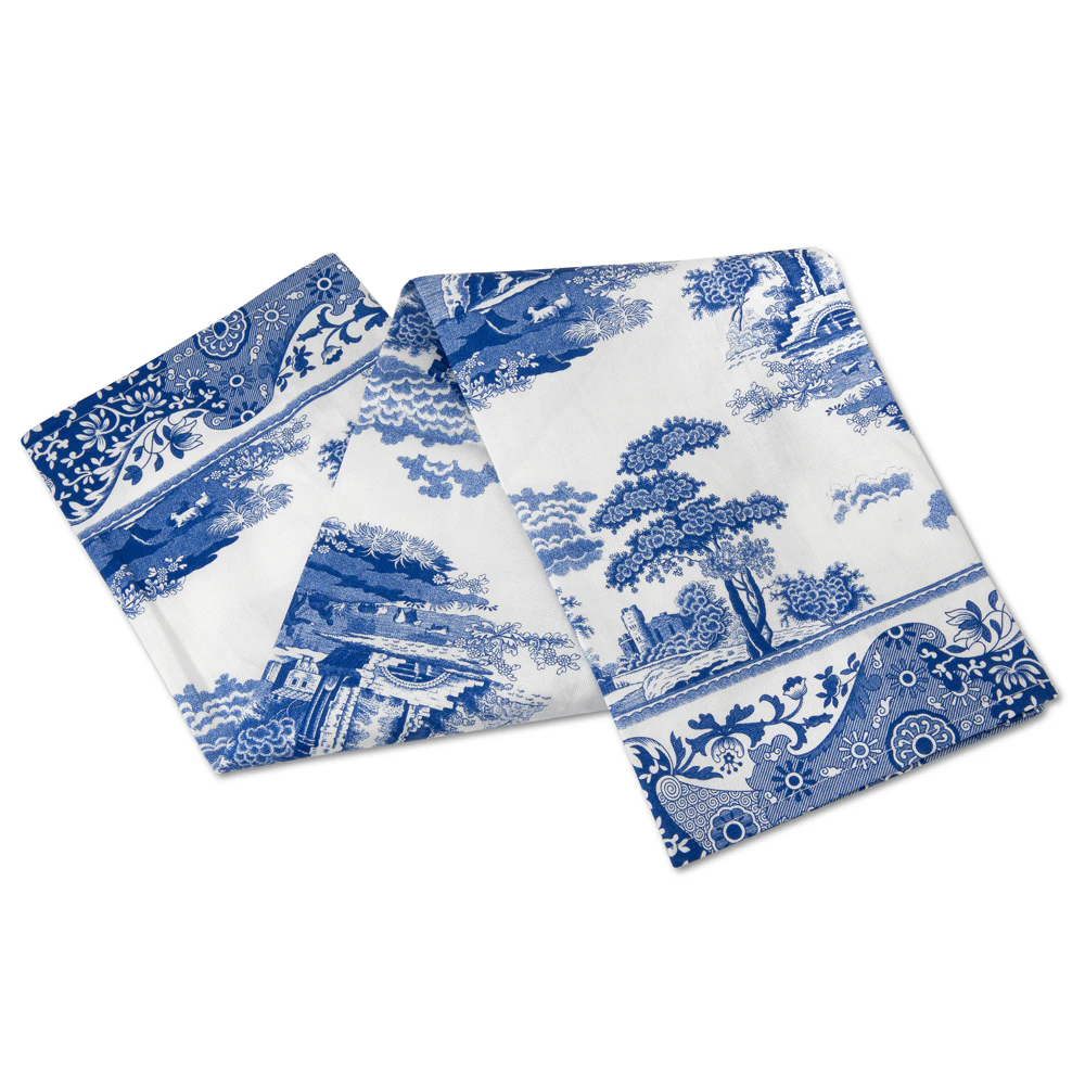 Spode Pimpernel Blue Italian Kökshandduk - Kökshanddukar Bomull Blå