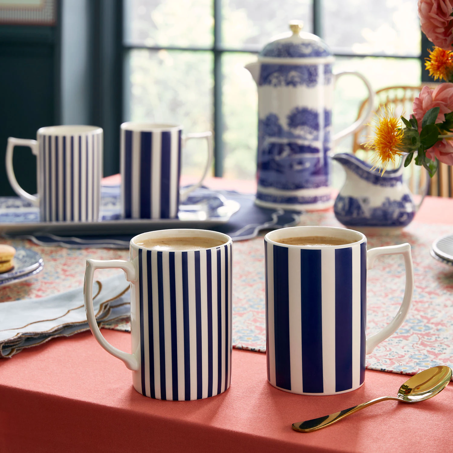 Spode Steccato Mugg 34 Cl Narrow Stripe, blå från Spode, bild 2