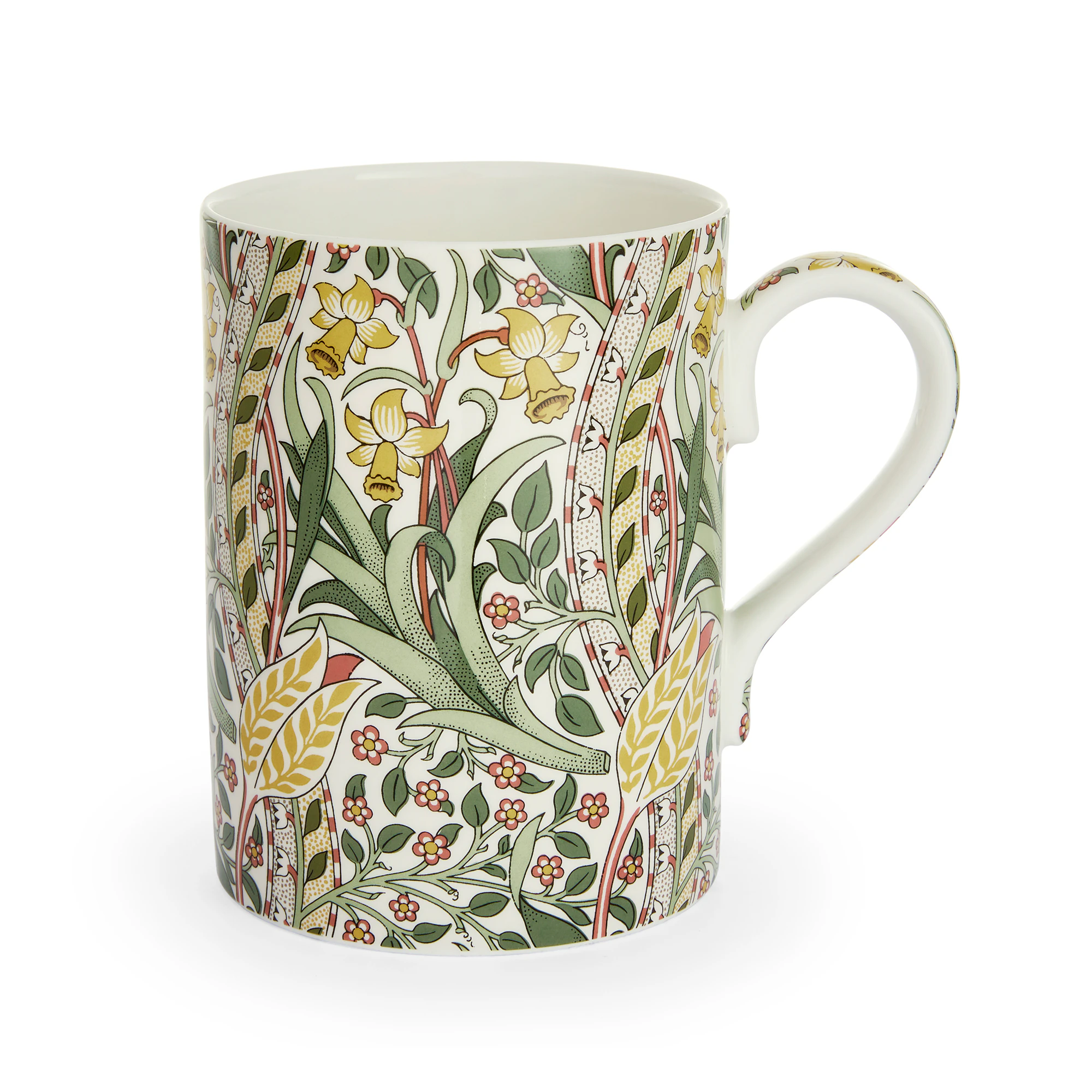 Spode William Morris & Co Mugg Daffodil/bayleaf Madder - Benporslin Gr&ouml;n