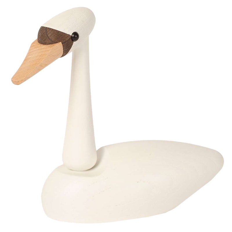 The Swan Träfigur 13 cm, Vit