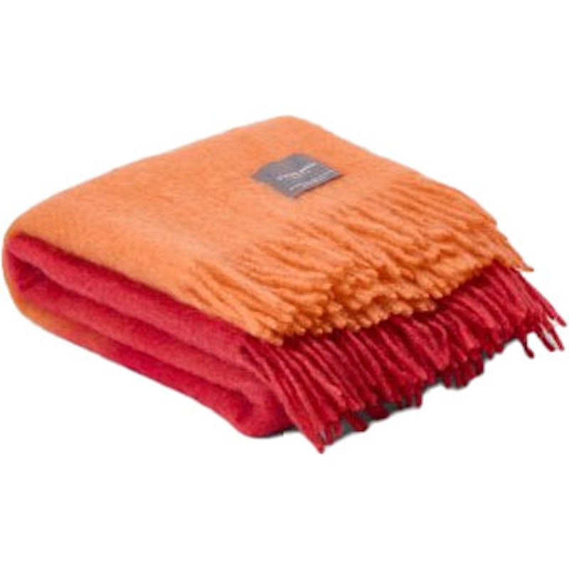 Mohair Filt Rullad Frans 130x170 cm, Orange / Peony