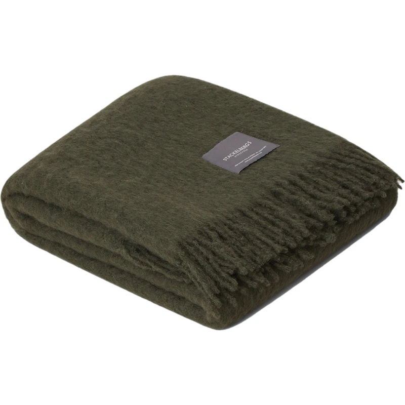 Mohair Pläd 130x170 cm, Moss Green