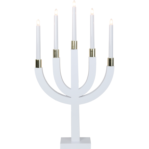 Star Trading Elias Ljusstake / Mässing - Adventsljusstakar Trä Vit