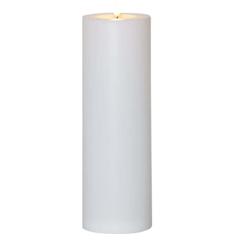 Flamme Blockljus LED Utomhus Vit, 32,5 cm