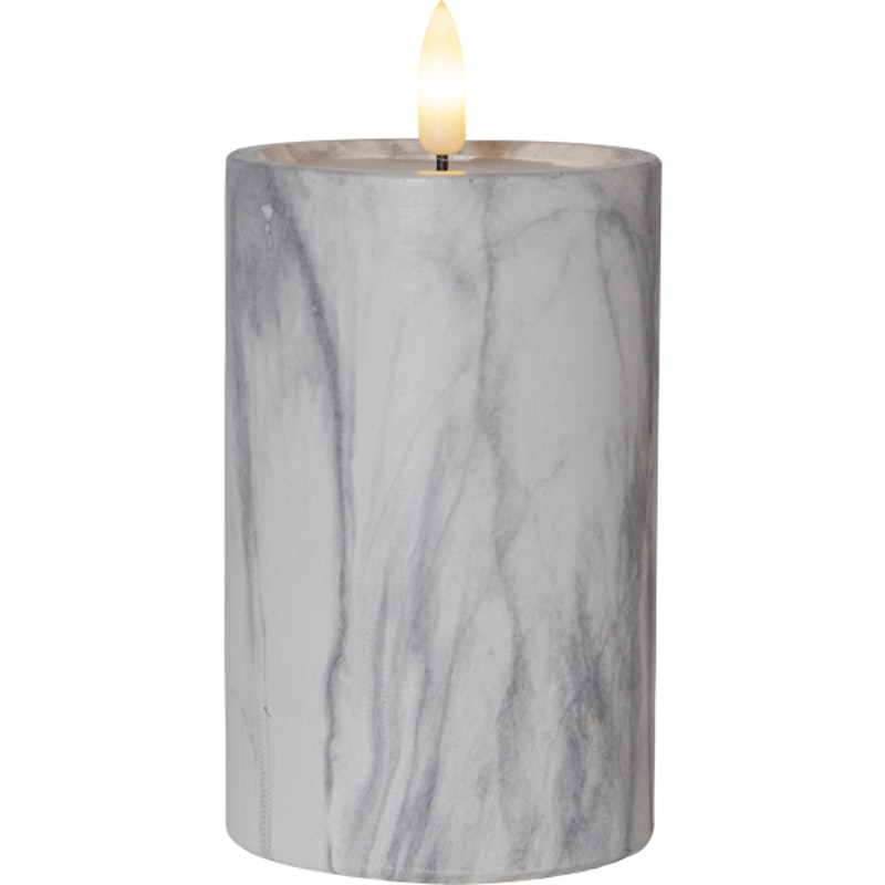 Flamme LED Blockljus Marmor, 15 cm