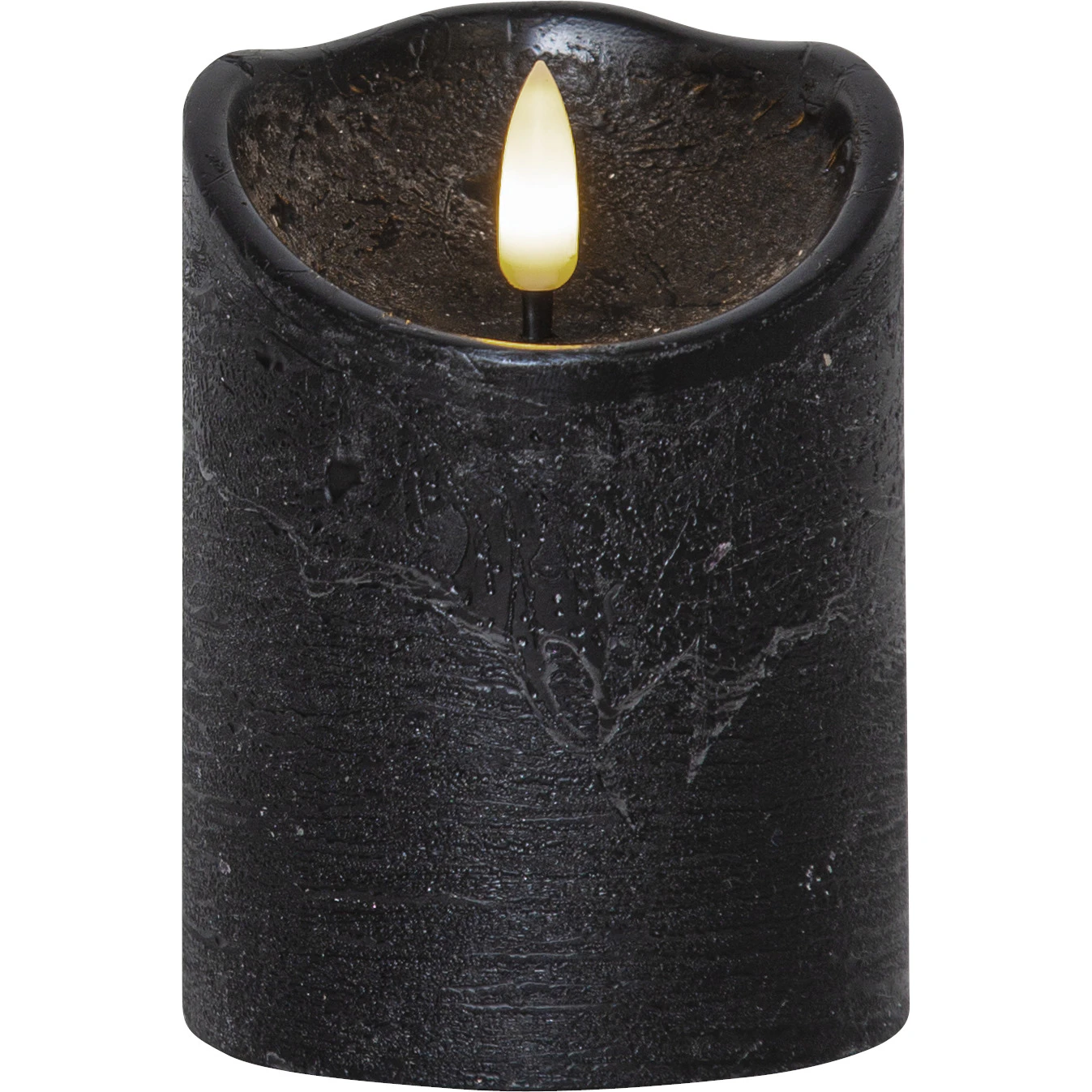 Star Trading Flamme Rustic Led Blockljus 10 Cm - LED-ljus Vax Svart