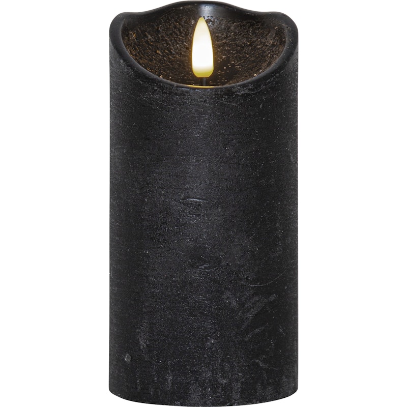 Flamme Rustic LED Blockljus Svart, 15 cm