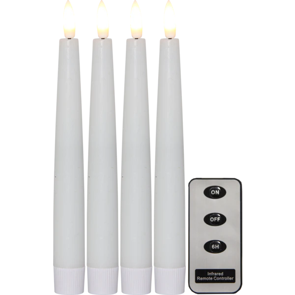 Star Trading Flamme Slim Antikljus 4-pack - LED-ljus Vit