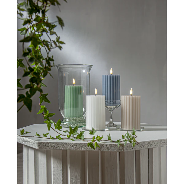 Star Trading Flamme Stripe Blockljus Led 15 Cm, beige från Star Trading, bild 3