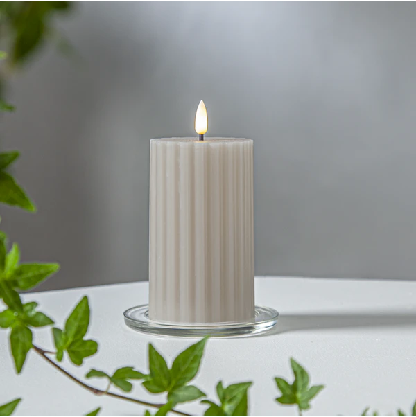 Star Trading Flamme Stripe Blockljus Led 15 Cm, beige från Star Trading, bild 2
