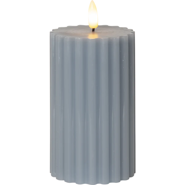 Star Trading Flamme Stripe Blockljus Led 15 Cm - LED-ljus Vax Bl&aring;
