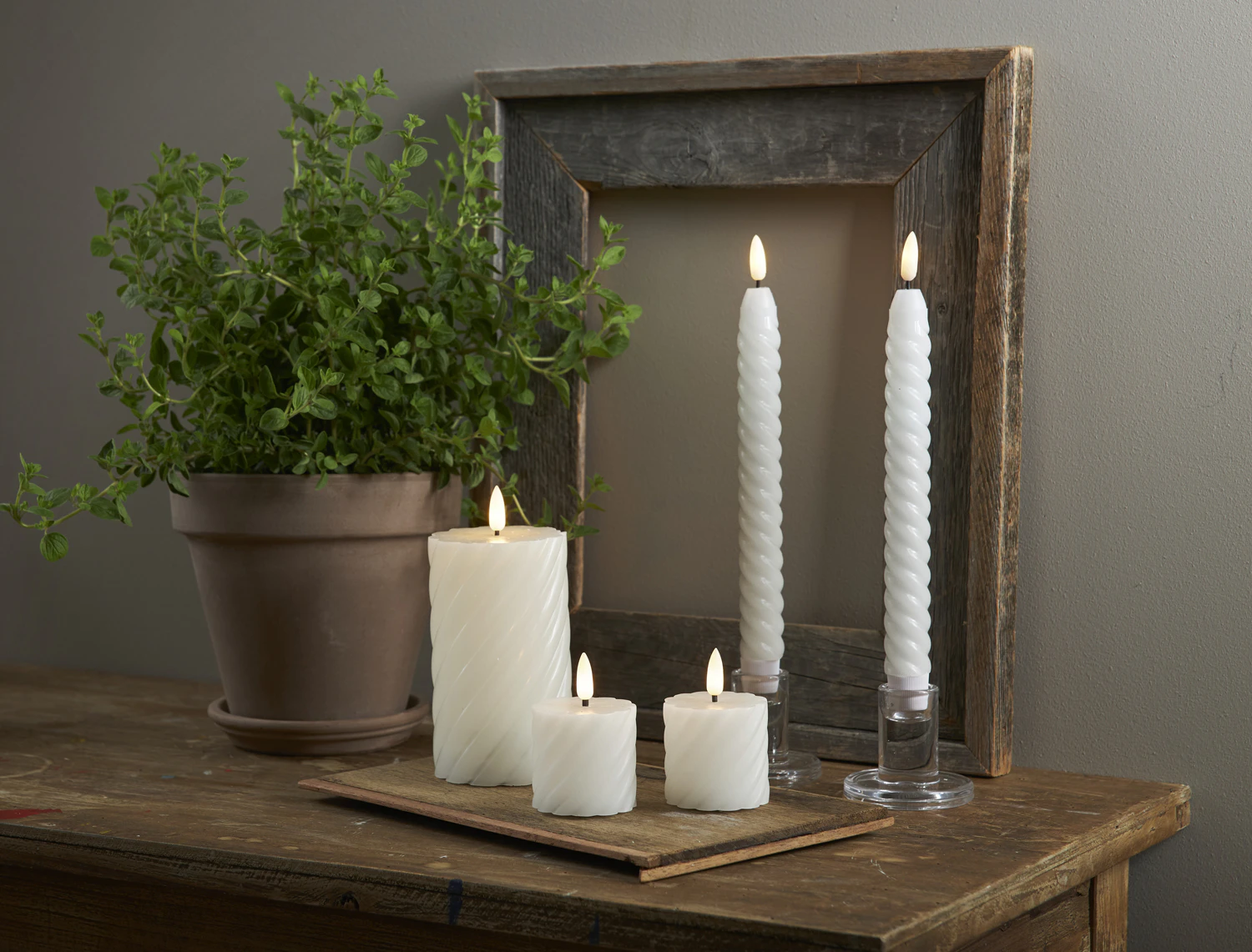 Star Trading Flamme Swirl Led Antikljus 25 Cm 2-pack, vit från Star Trading, bild 2