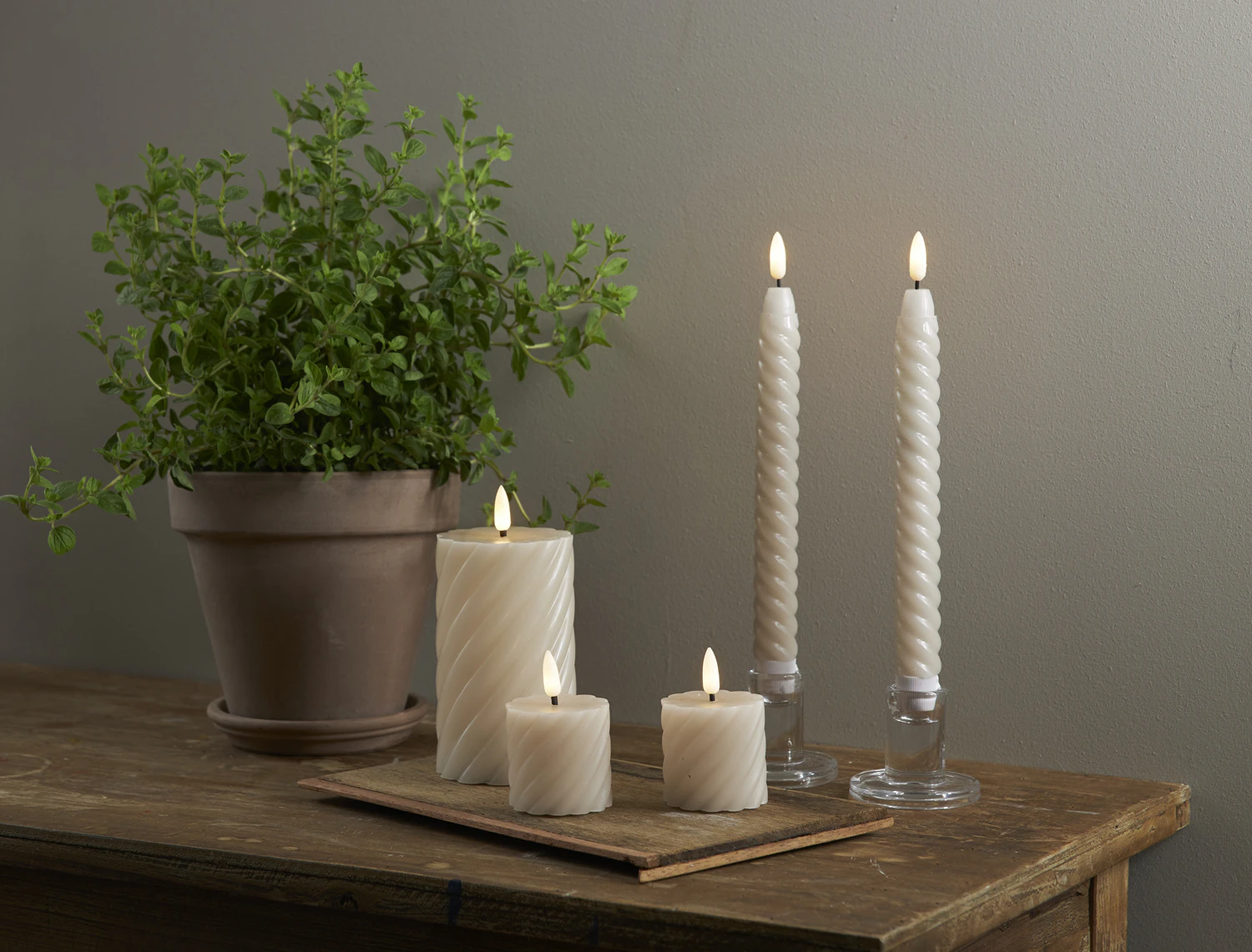 Star Trading Flamme Swirl Led Blockljus 15 Cm, beige från Star Trading, bild 2