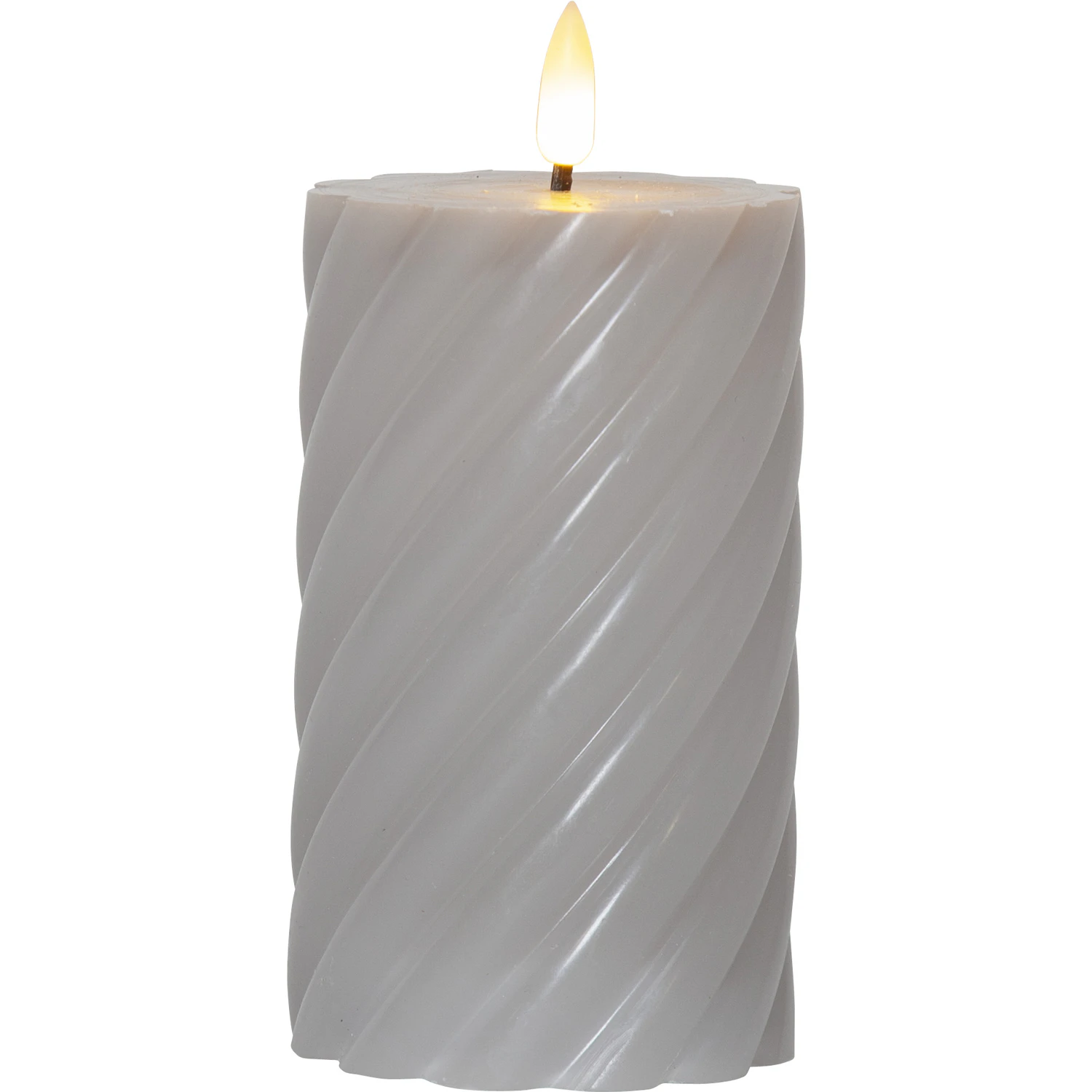 Star Trading Flamme Swirl Led Blockljus 15 Cm - LED-ljus Vax Gr&aring;