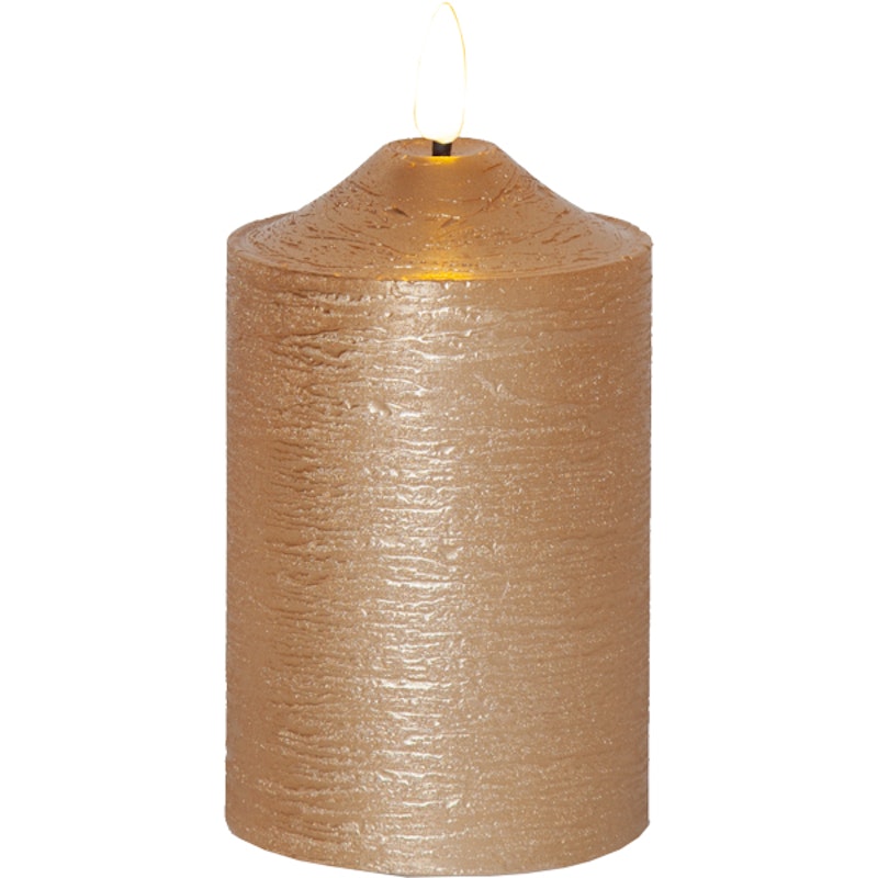 LED Flamme Blockljus, Guld