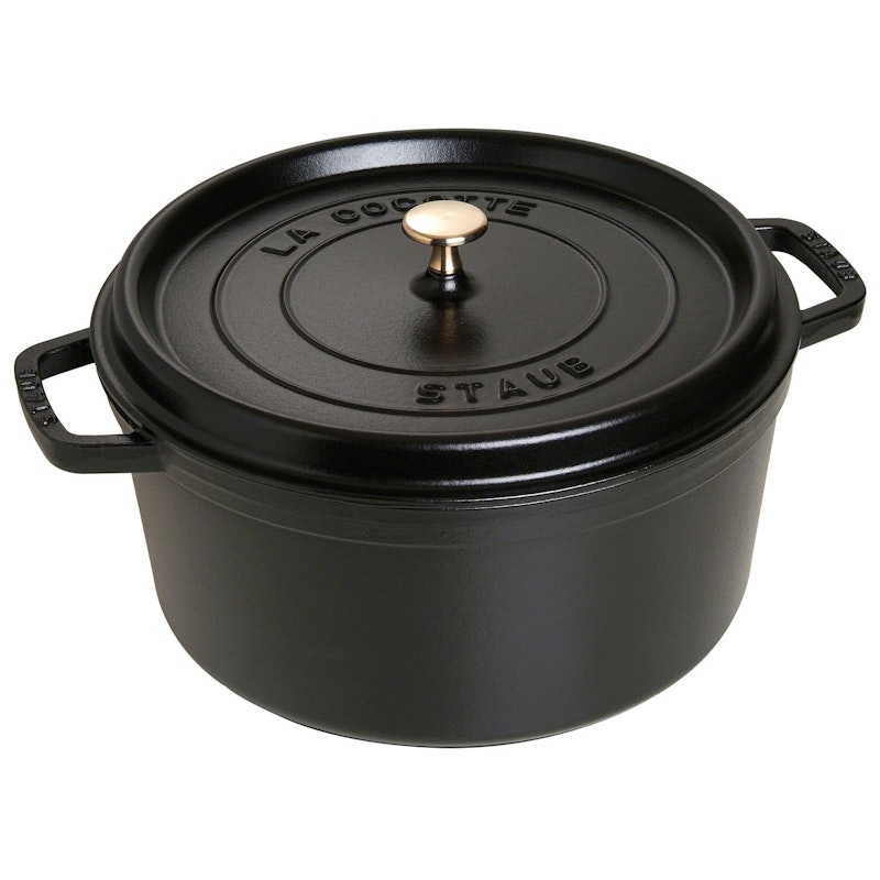 Staub Rund Gryta 30 cm 8,35 L, Svart