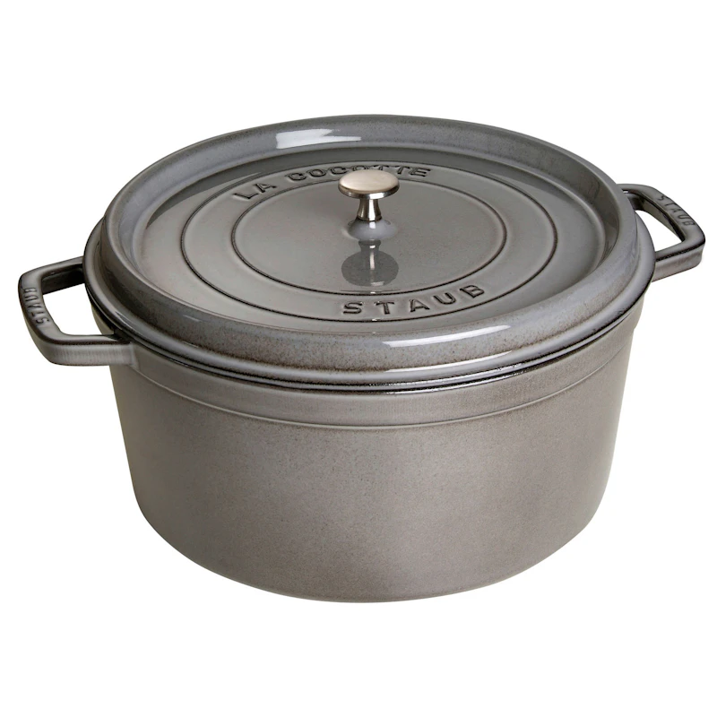 Staub Rund Gryta 34 cm 12,6 L, Grå