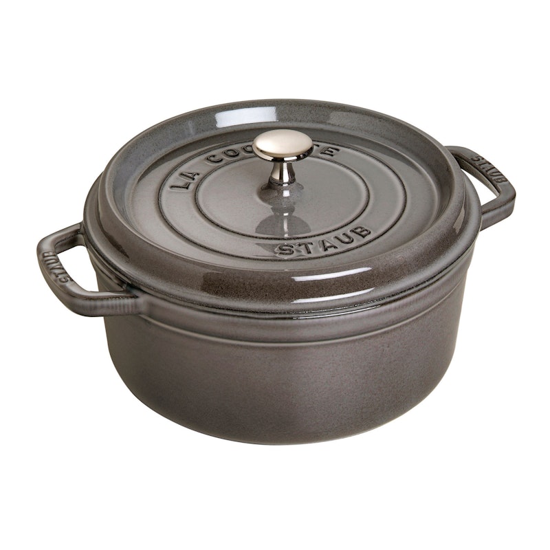 Staub Rund Gryta 26 cm 5,2 L, Grå