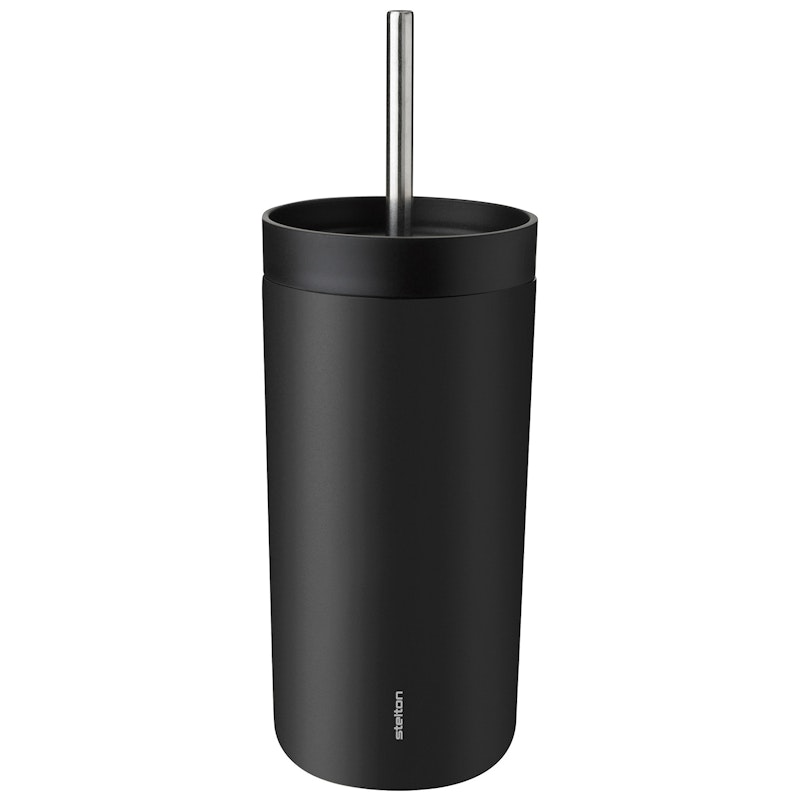 To Go Sip Termosmugg Med Sugrör 40 cl, Soft Black