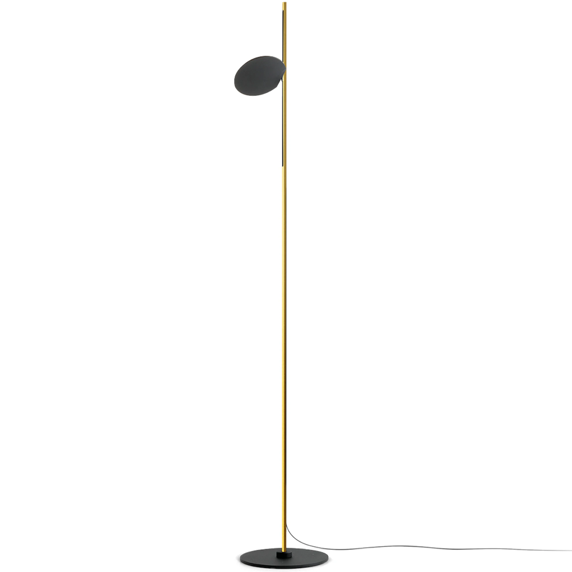 Stilnovo Kimia Golvlampa / Satin Gold - Golvlampor M&auml;ssing Svart