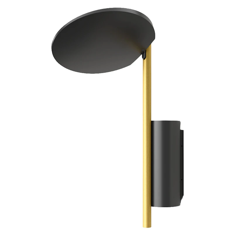 Kimia Vägglampa, Svart / Satin Gold