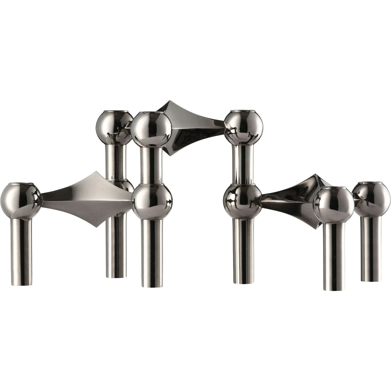 Stoff Nagel Nagel Ljusstake 3 Delar - Ljusstakar Zinklegering Svart Krom