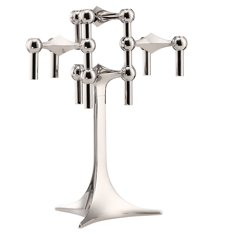 Stoff Nagel Ljusstake Krom + Bordsstativ