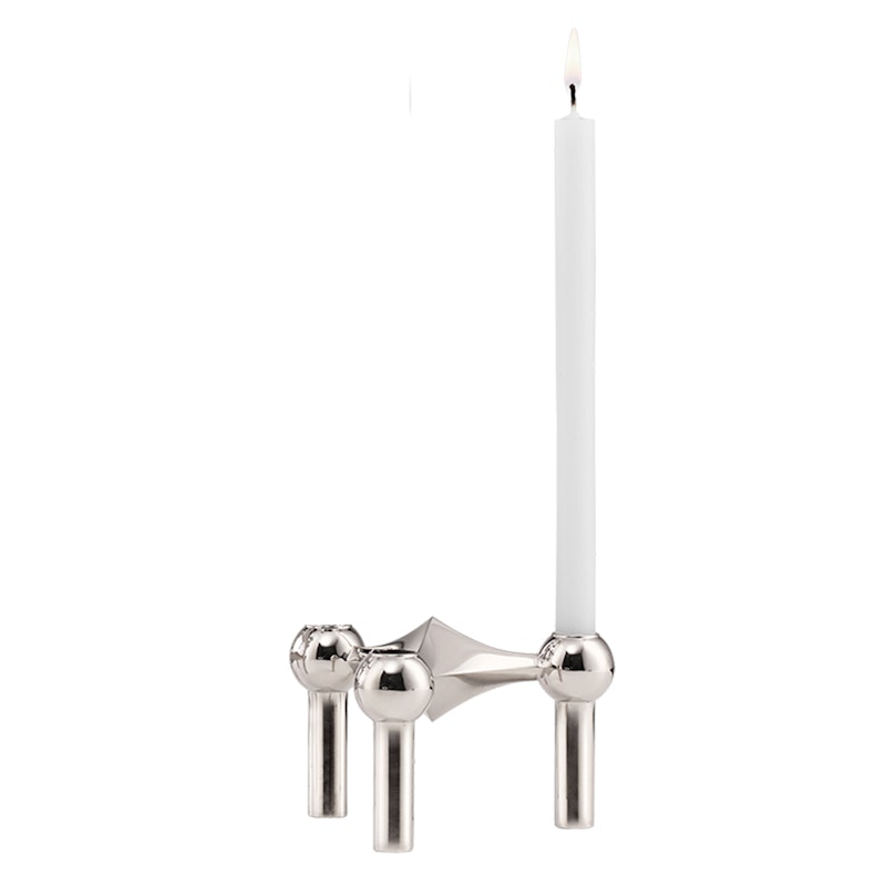 Stoff Nagel Ljusstake Krom + Ljus 12-pack