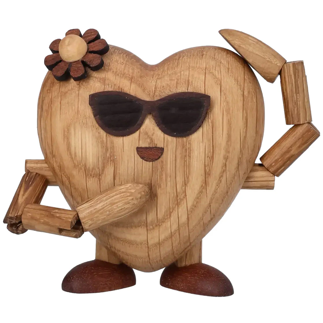 Spring Copenhagen Holly Heart Träfigur Hjärta 8 Cm - Träfigurer Ek Natur