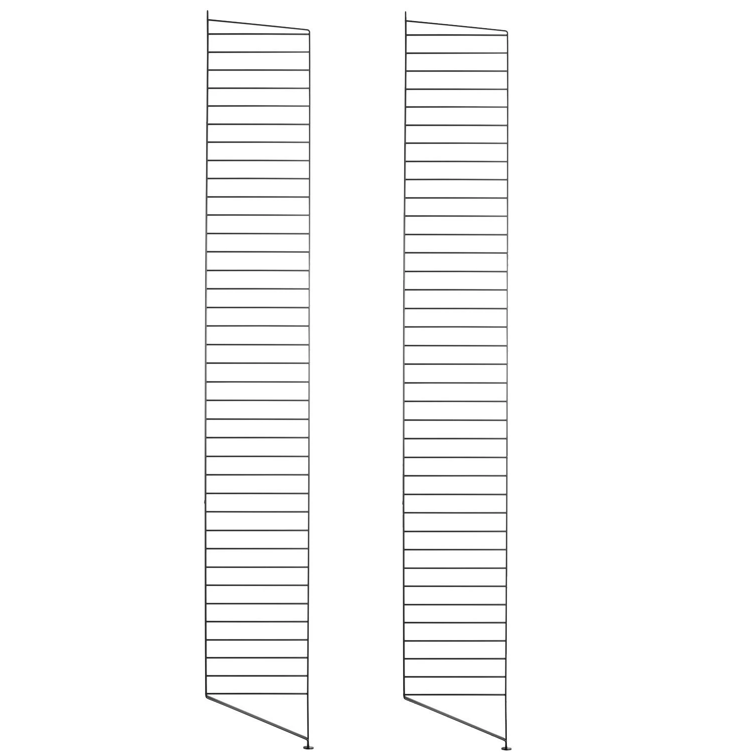 String Gavlar Golv 30x200 Cm 2-pack - Modulära hyllsystem Stål Svart