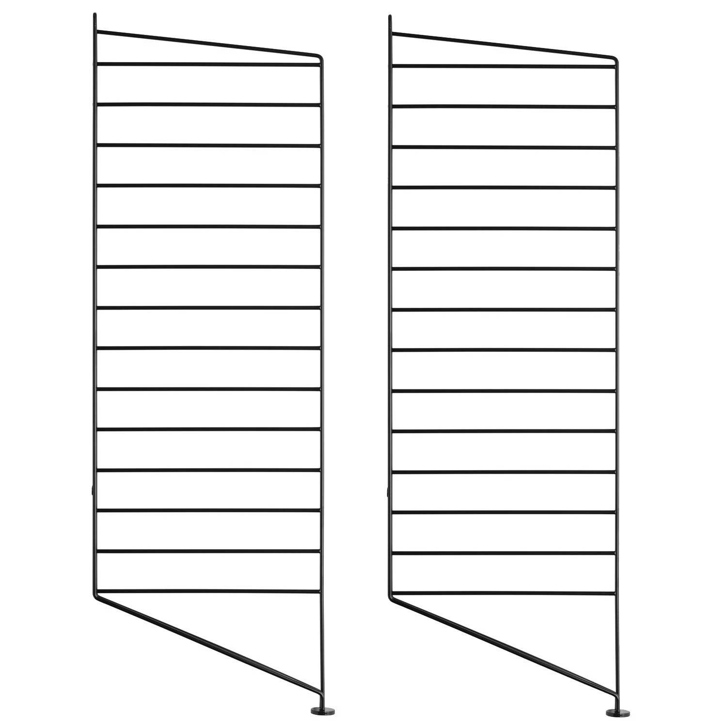String Gavlar Golv 30x85 Cm 2-pack - Modulära hyllsystem Stål Svart