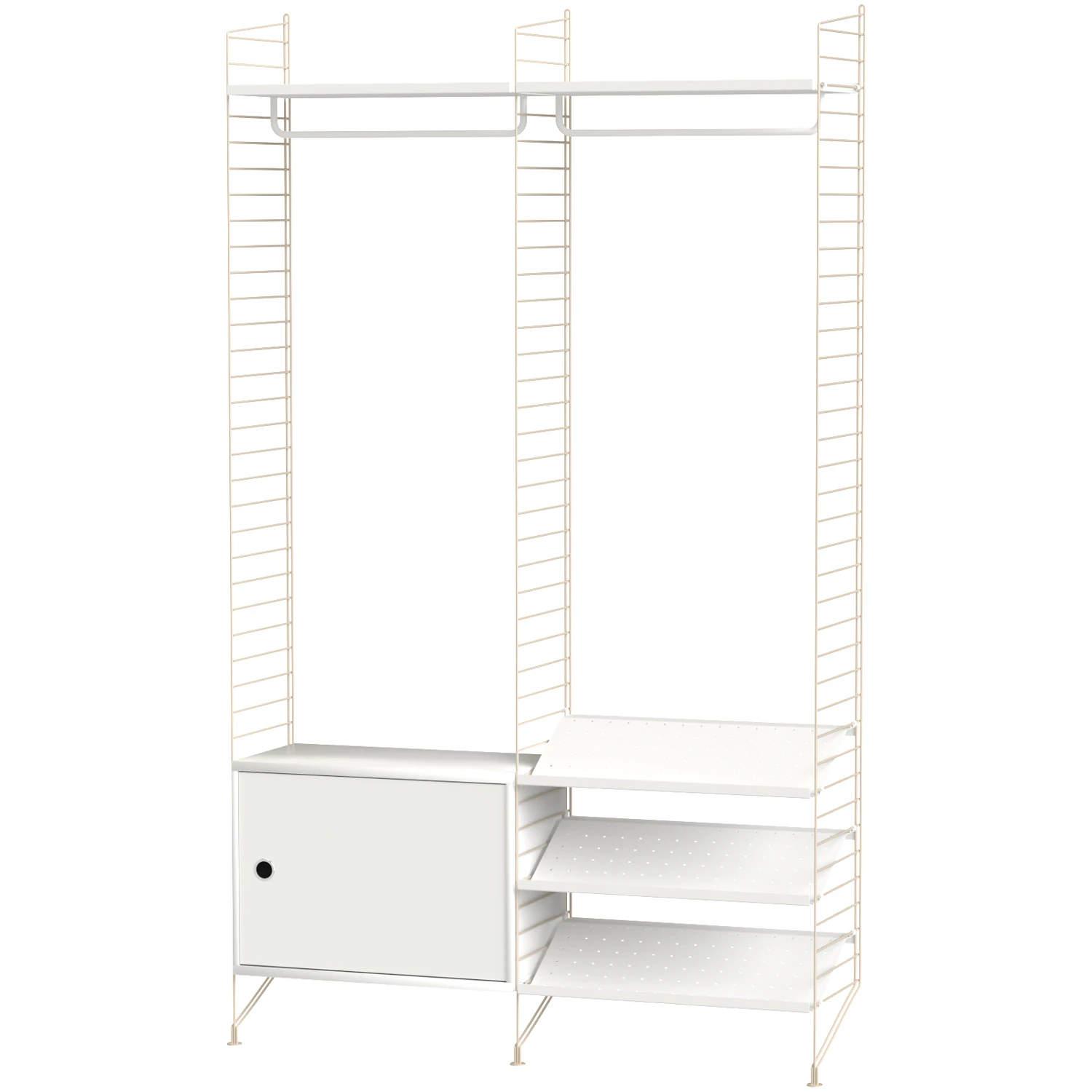 String Hylla Kombination S Hall / Beige - Modulära hyllsystem Lackerat Stål Vit