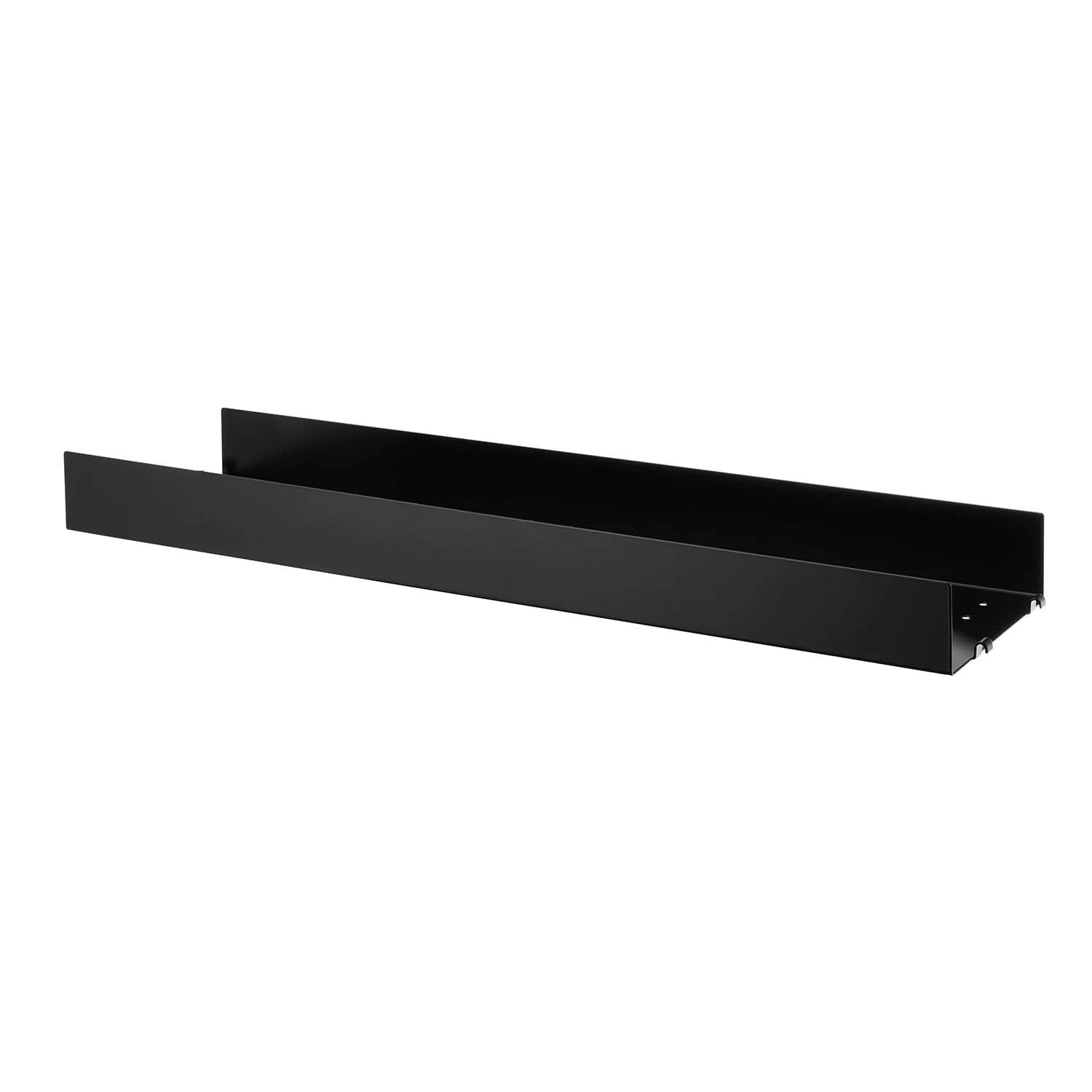 String Hyllplan Med Hög Kant Metall 20x78 Cm - Modulära hyllsystem Plåt Svart