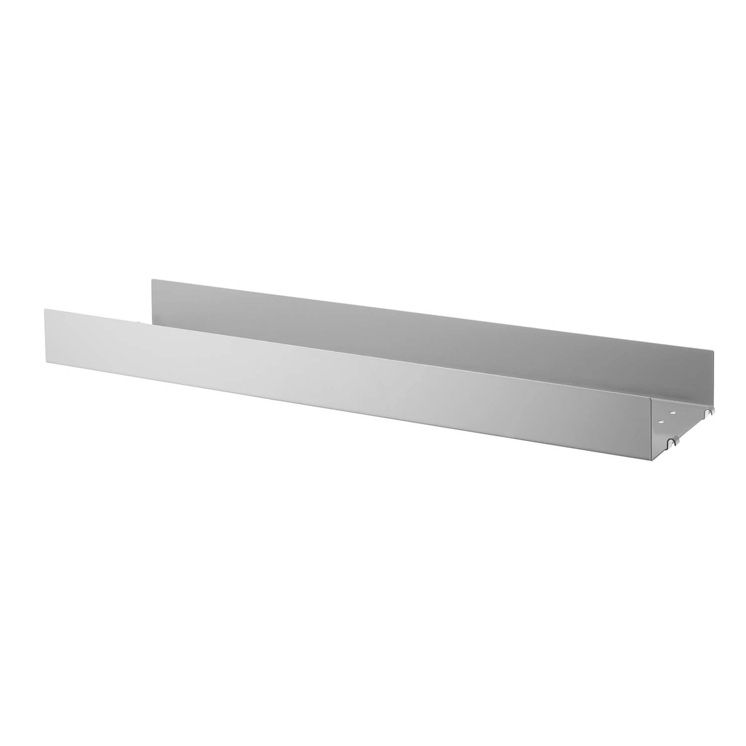 String Hyllplan Med Hög Kant Metall 20x78 Cm - Modulära hyllsystem Plåt Grå