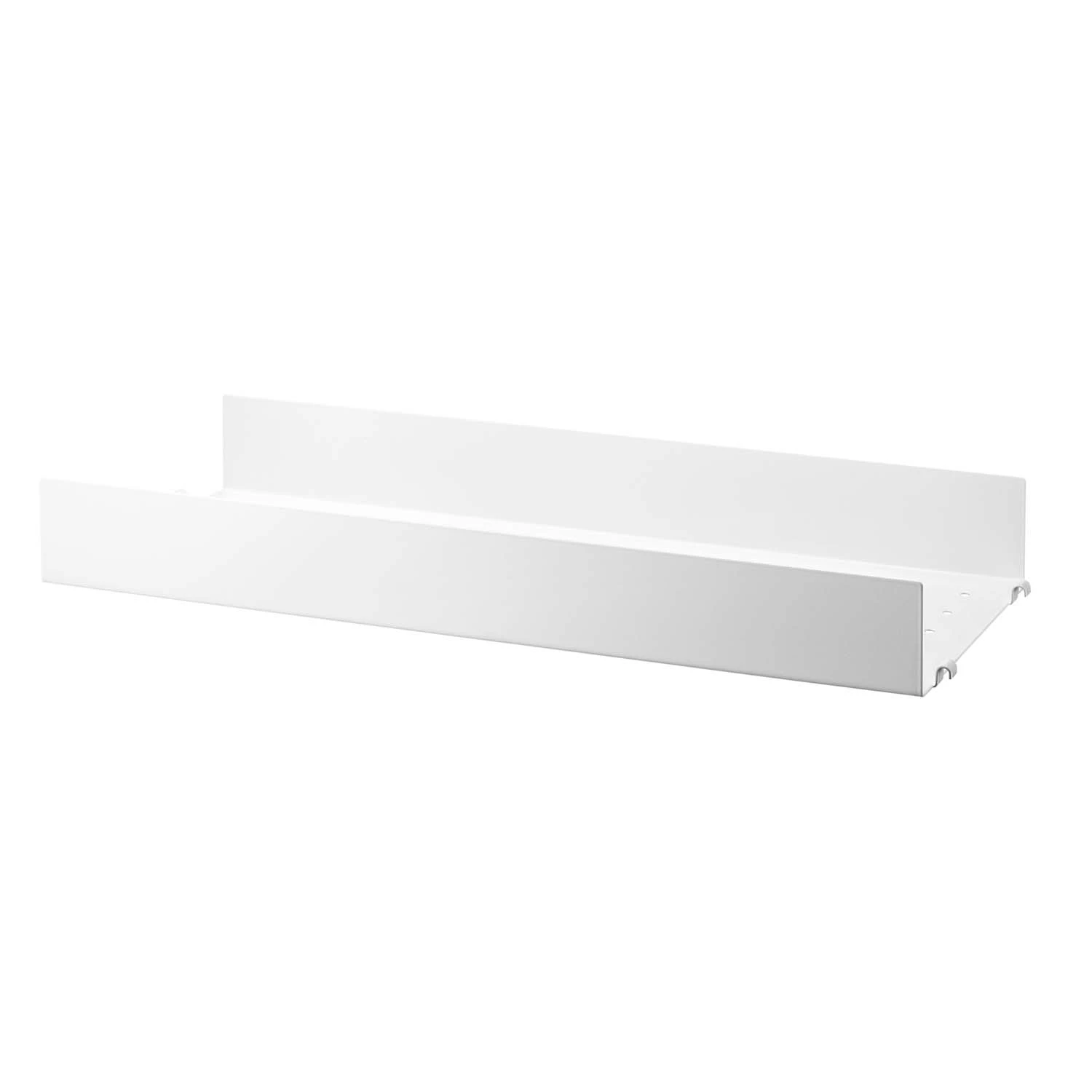 String Hyllplan Med Hög Kant Metall 20x58 Cm - Modulära hyllsystem Plåt Vit