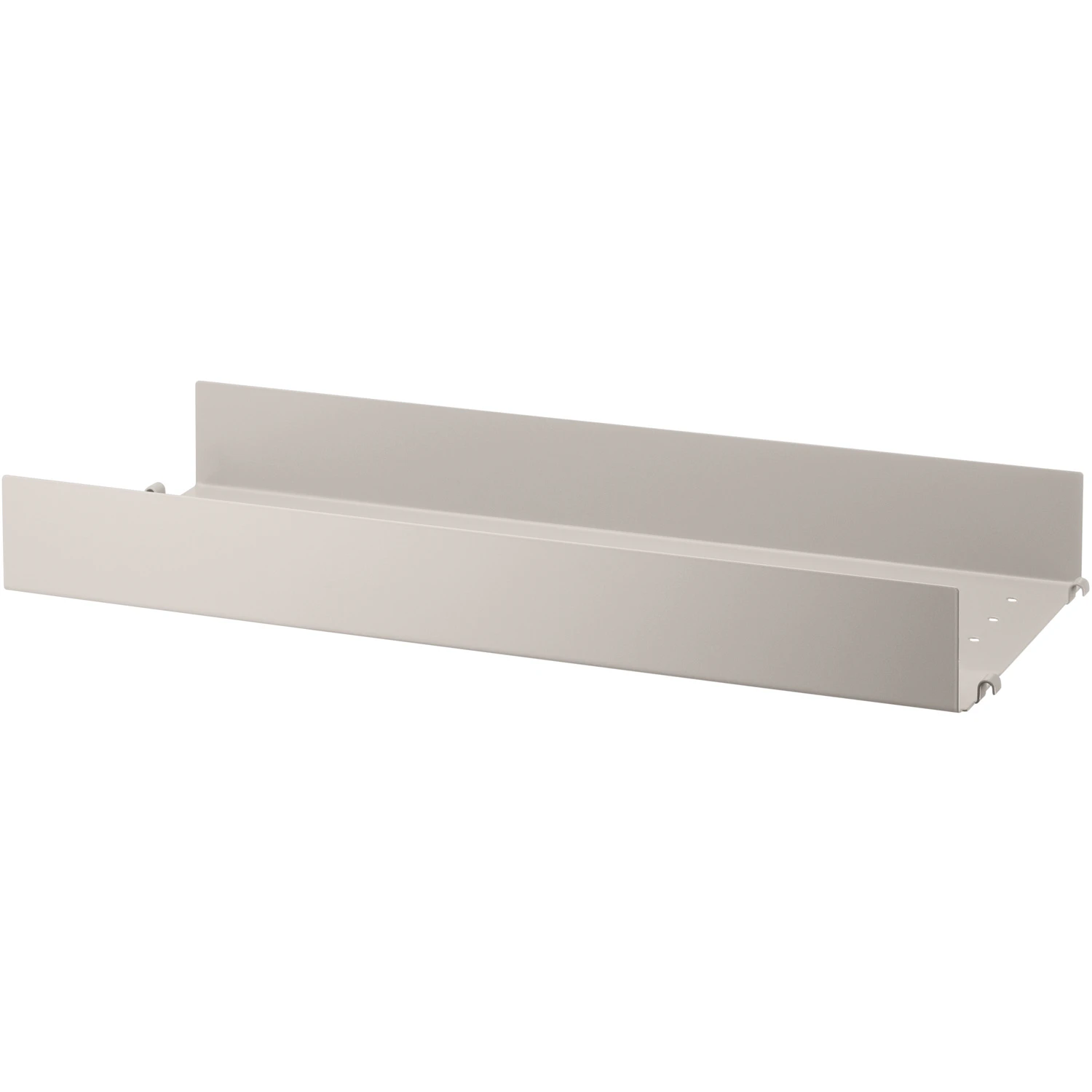 String Hyllplan Med Hög Kant Metall 20x58 Cm - Modulära hyllsystem Plåt Beige