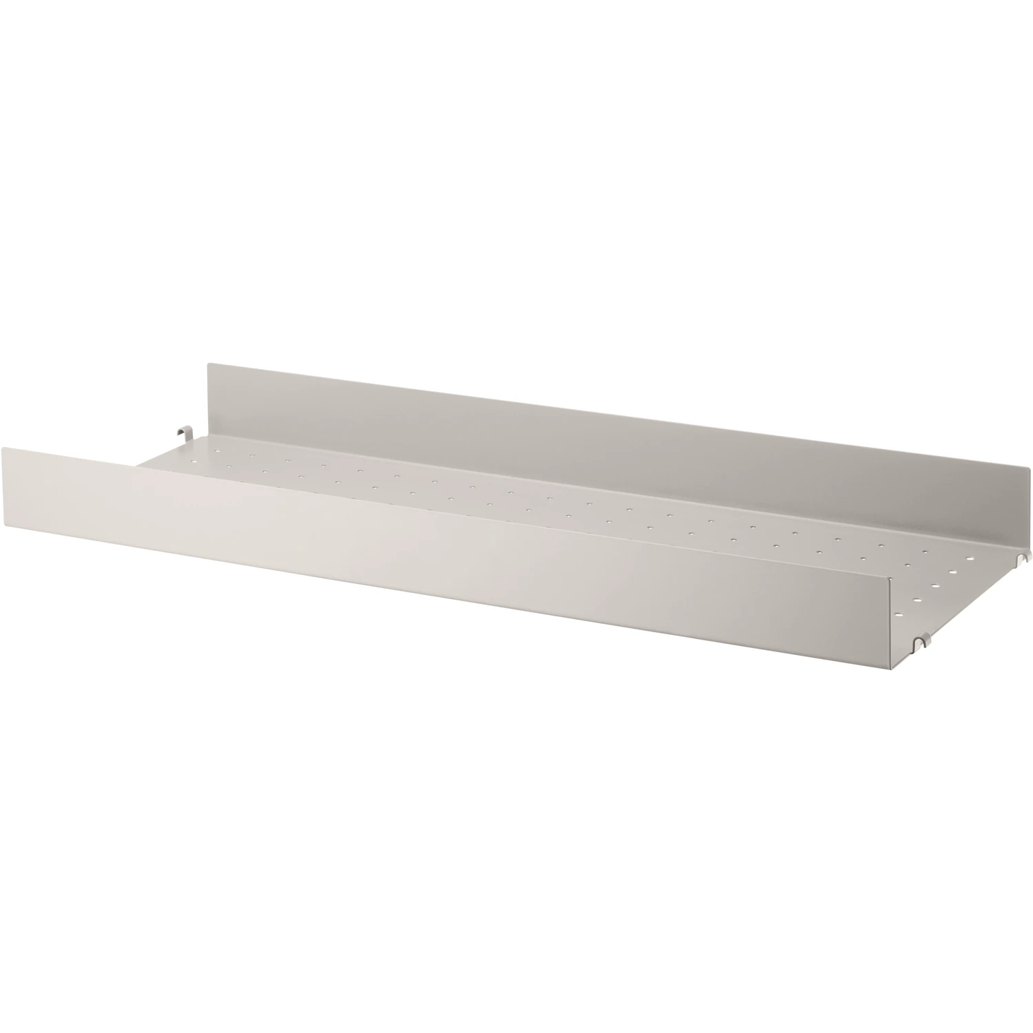 String Hyllplan Med Hög Kant Metall 30x78 Cm - Modulära hyllsystem Plåt Beige