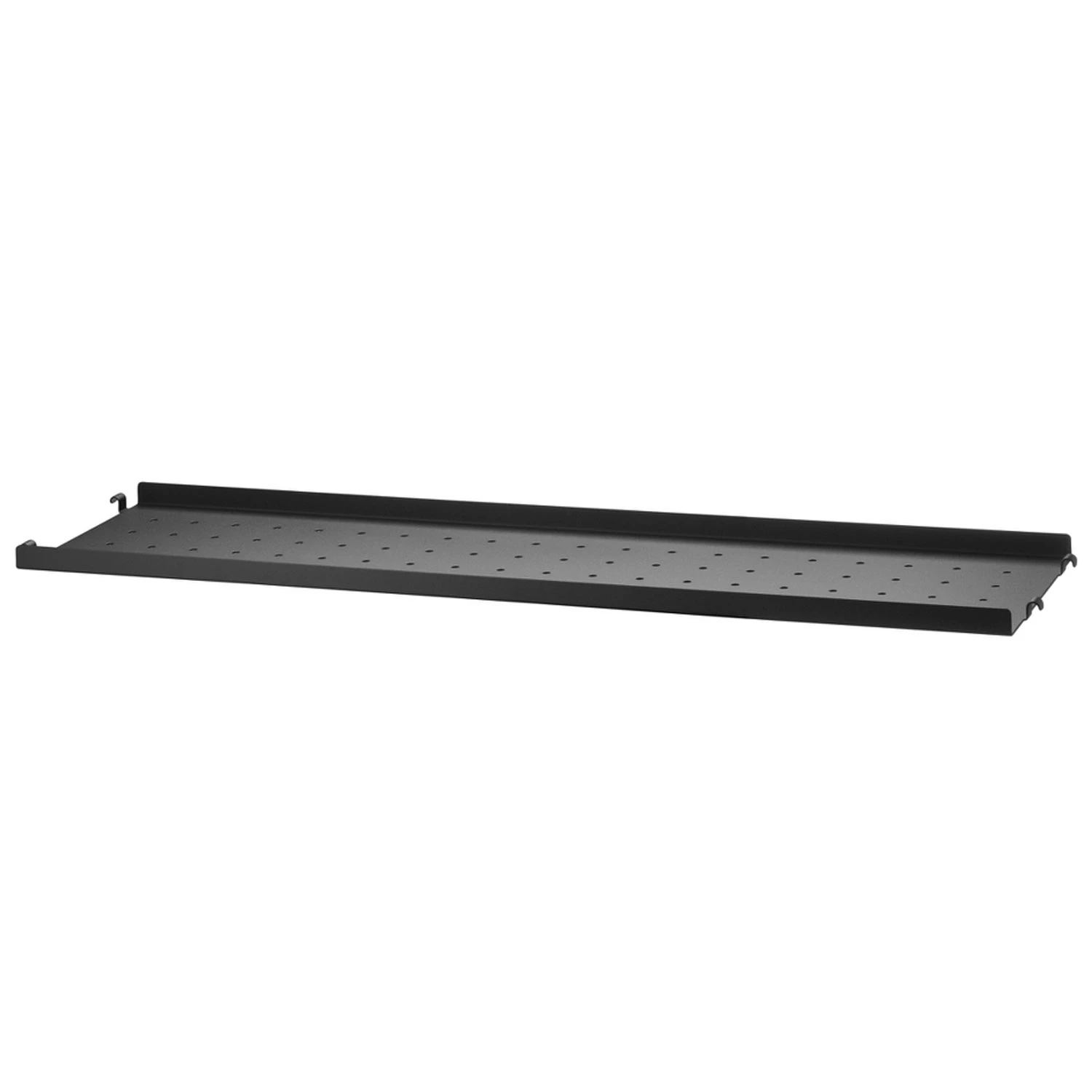 String Hyllplan Med Låg Kant Metall 20x78 Cm - Modulära hyllsystem Plåt Svart