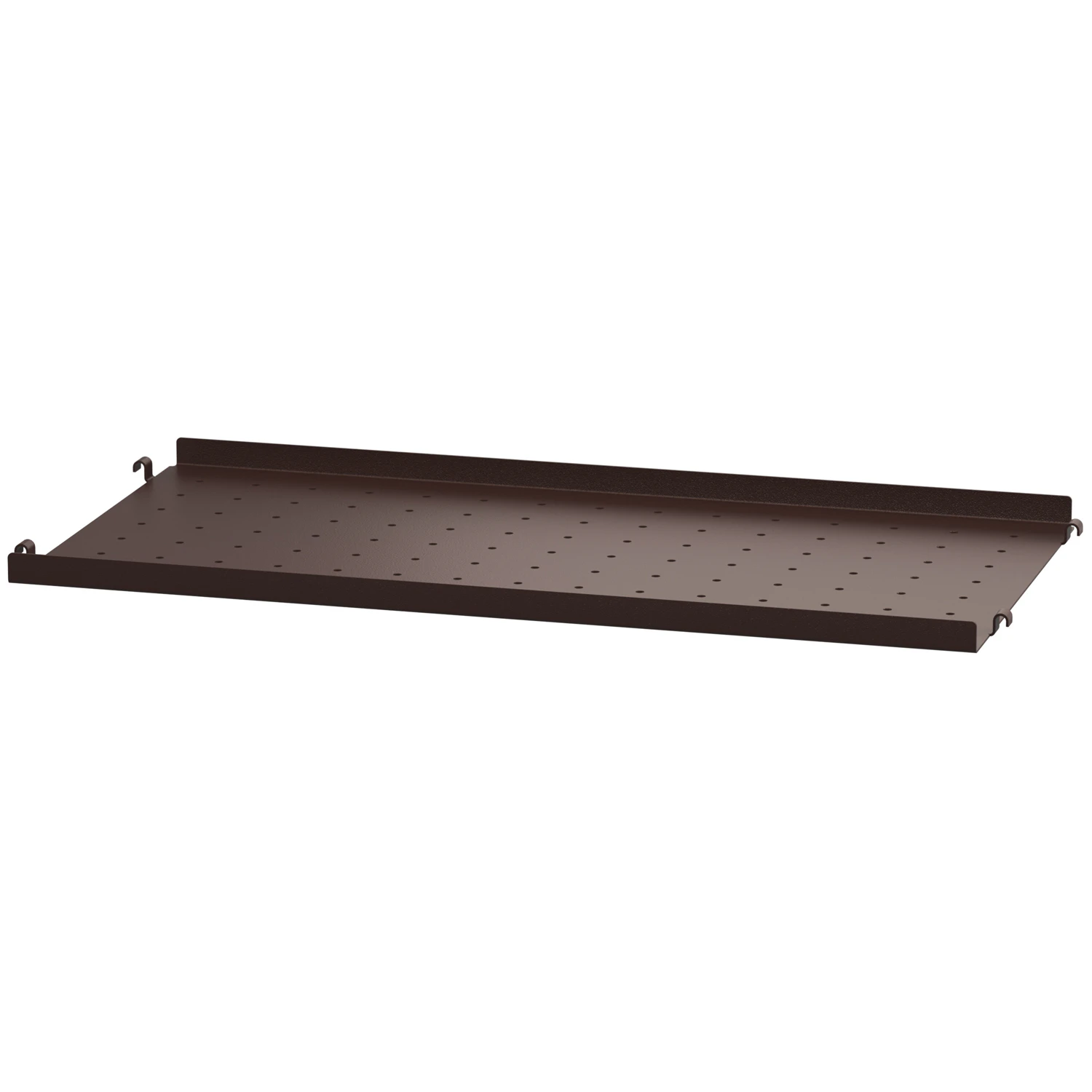 String Hyllplan Med Låg Kant Metall 58x30 Cm - Modulära hyllsystem Mörkbrun