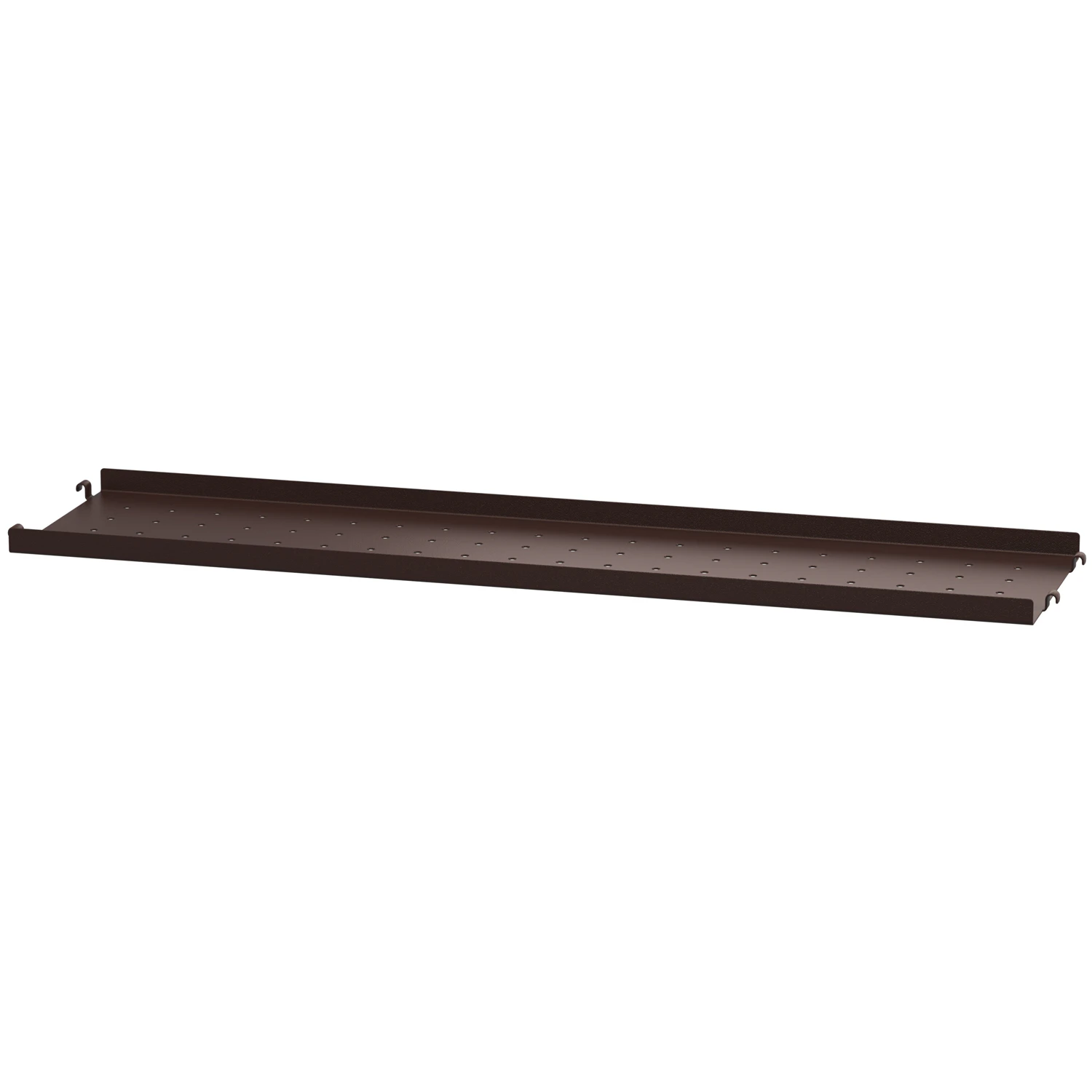 String Hyllplan Med Låg Kant Metall 78x20 Cm - Modulära hyllsystem Plåt Mörkbrun