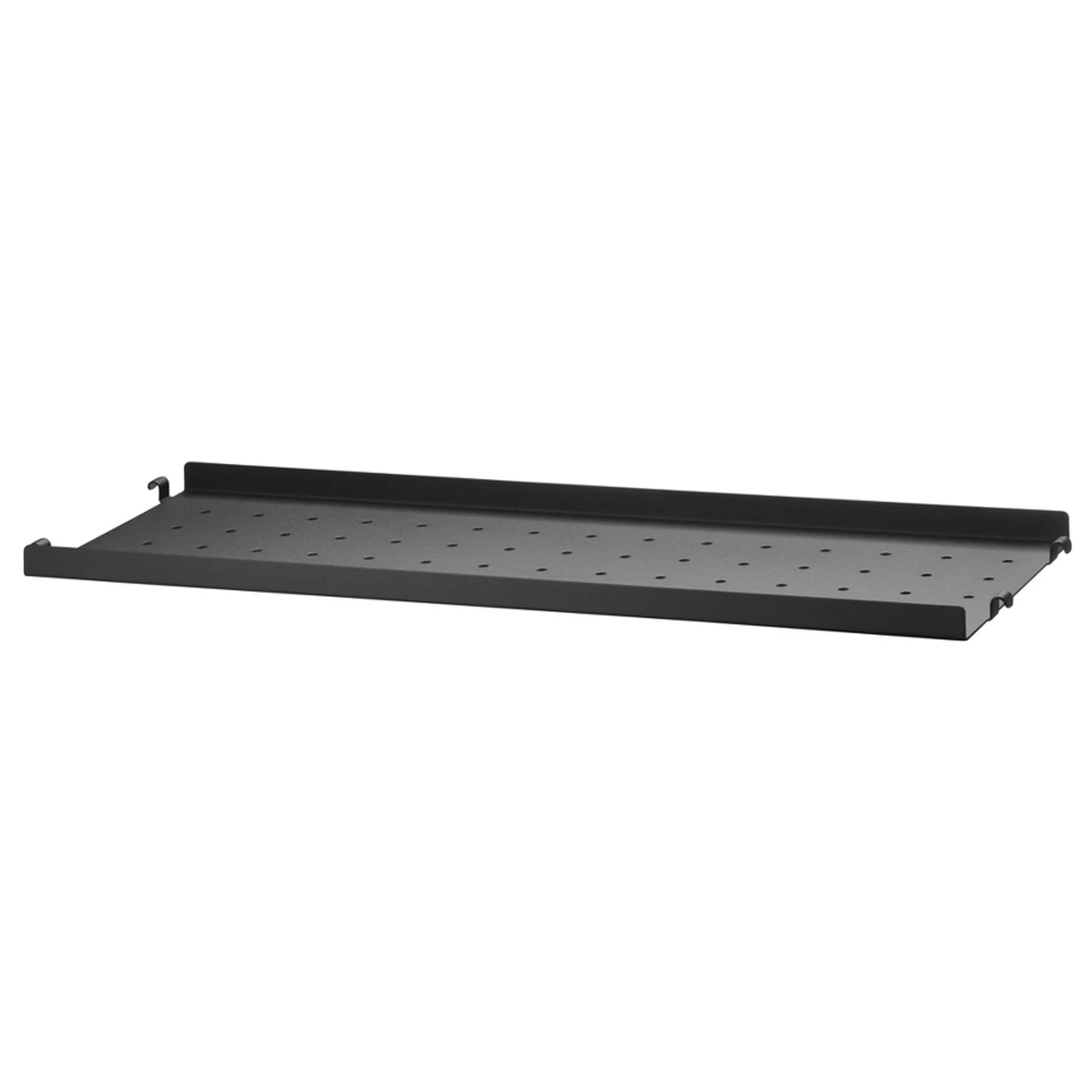 String Hyllplan Med Låg Kant Metall 20x58 Cm - Modulära hyllsystem Svart