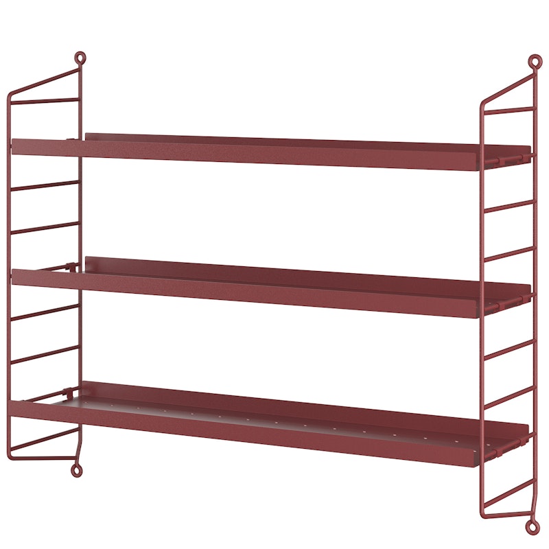 String Pocket Hylla Metall, Oxtorgsröd