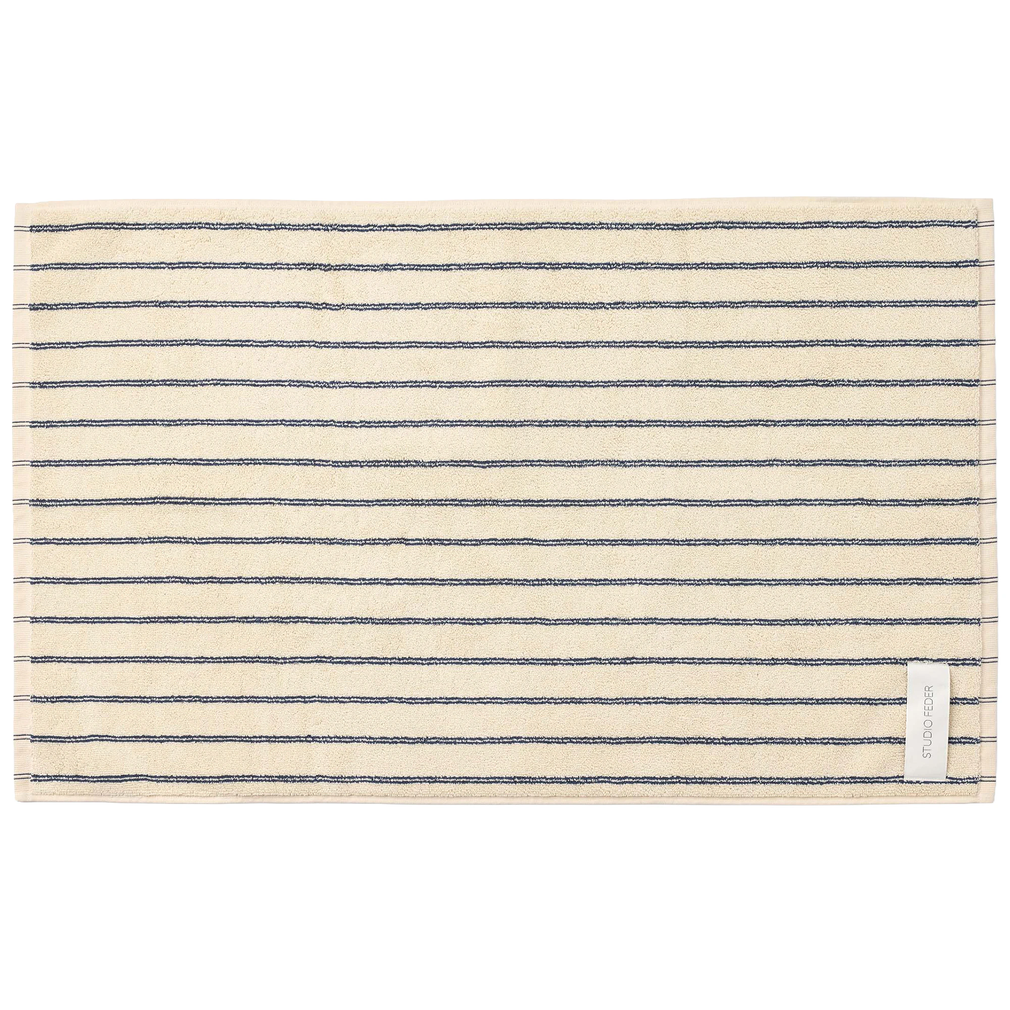 Studio Feder Ava Badrumsmatta 50x80 Cm - Badrumsmattor Ekologisk Bomull Navy Rain