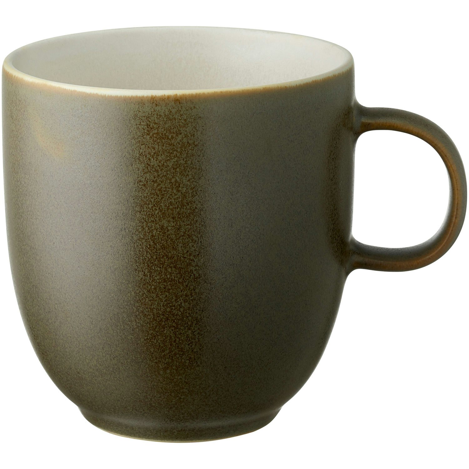 Studio Round North Mugg 33 Cl Matte Moss/matte White - Kaffekoppar Stengods Mossgr&ouml;n