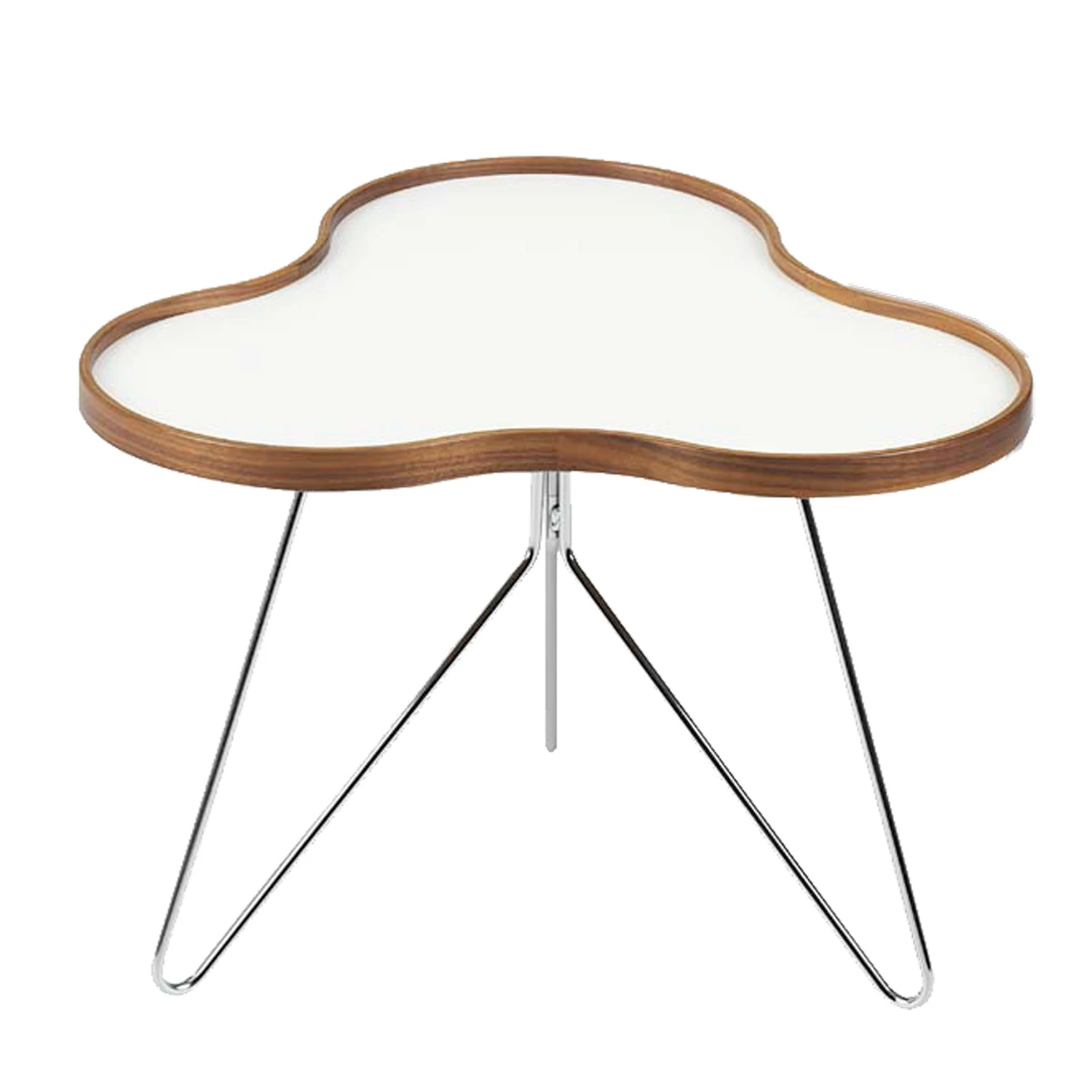 Swedese Flower Soffbord 66 Cm /valn&ouml;t/krom - Soffbord Laminat Vit