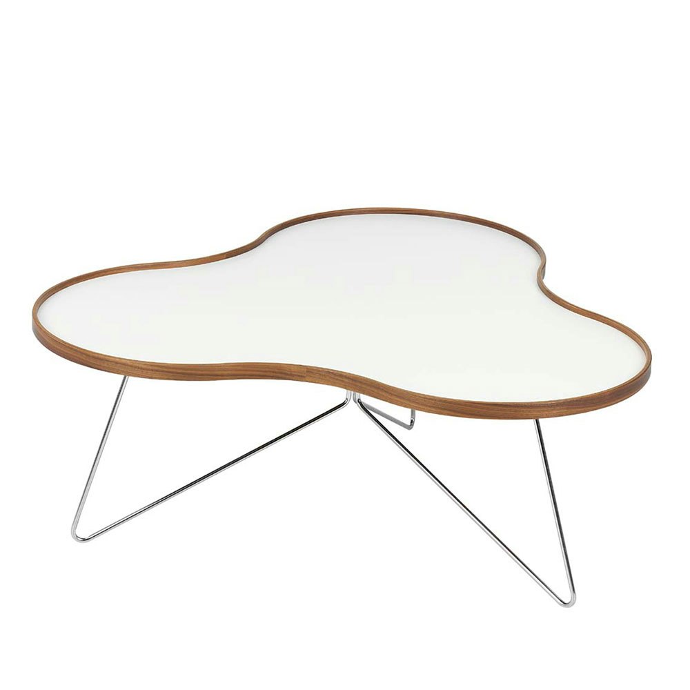 swedese flower soffbord 114 cm /ek/krom - soffbord laminat vit