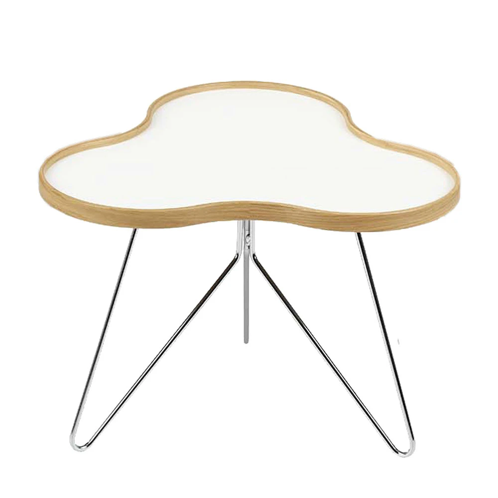 swedese flower soffbord 66 cm /ek/krom - soffbord laminat vit